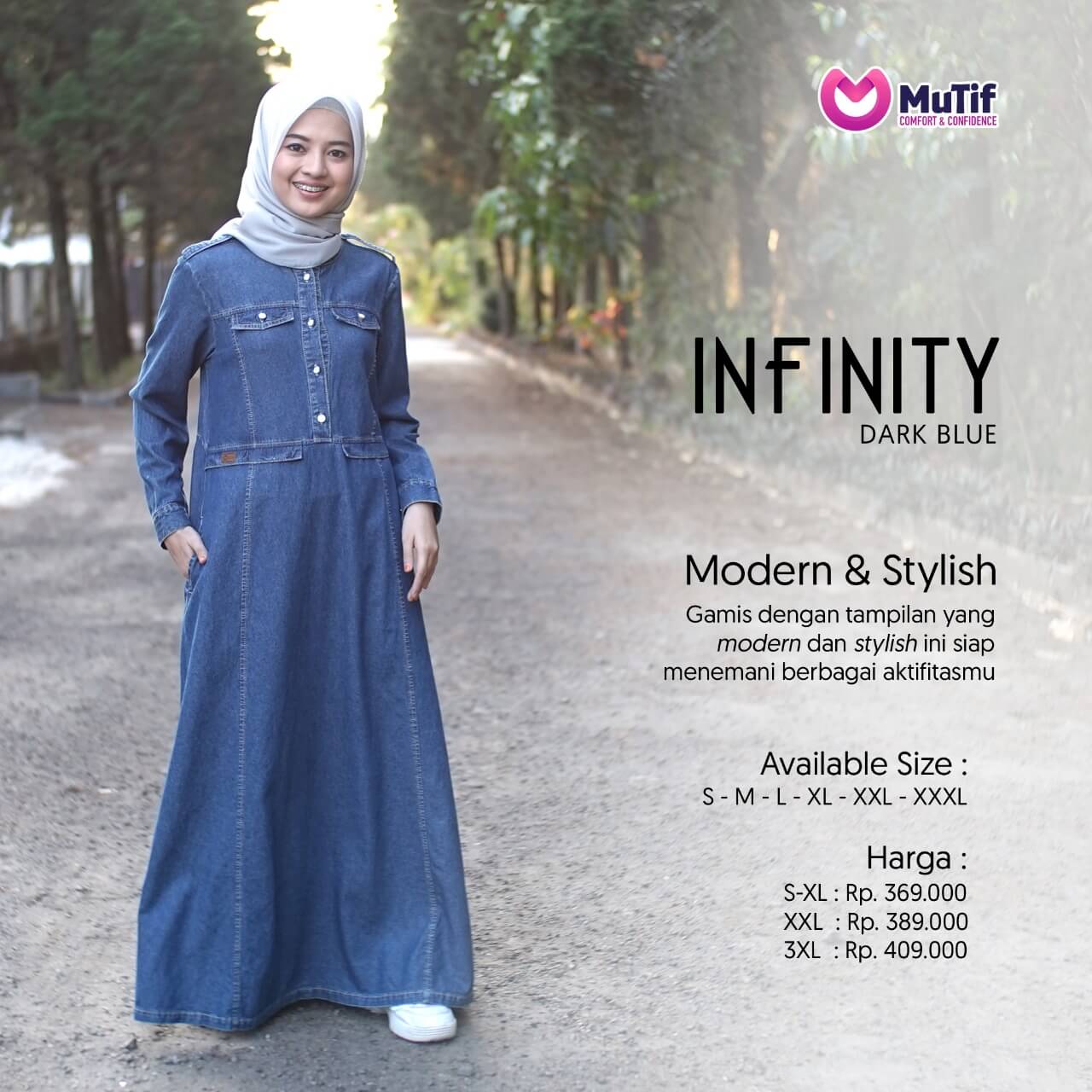 Baju Wanita Gamis Mutif Terbaru Dan Trendy 2020 Mtif Infinity A Dark Blue Lazada Indonesia