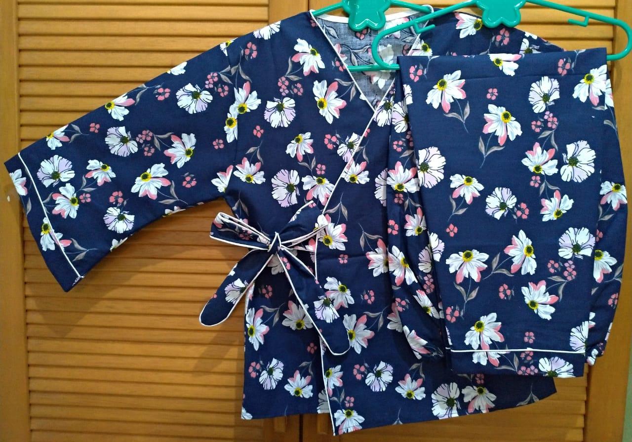 Cloth.88 Baju Tidur Piyama Wanita Model Kimono Setelan Celana Panjang 0664