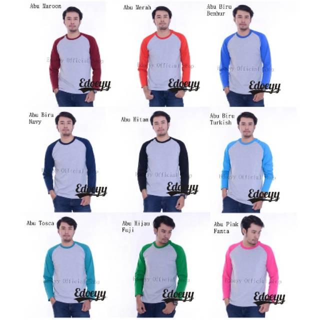 Edoeyy Raglan Lengan Panjang/Baju Raglan/Reglan Polos/Kaos Reglan/Baju Cowok/kaos distro/T-ShirtABU NAVY SIZE XL () (ABU NAVY SIZE XL)