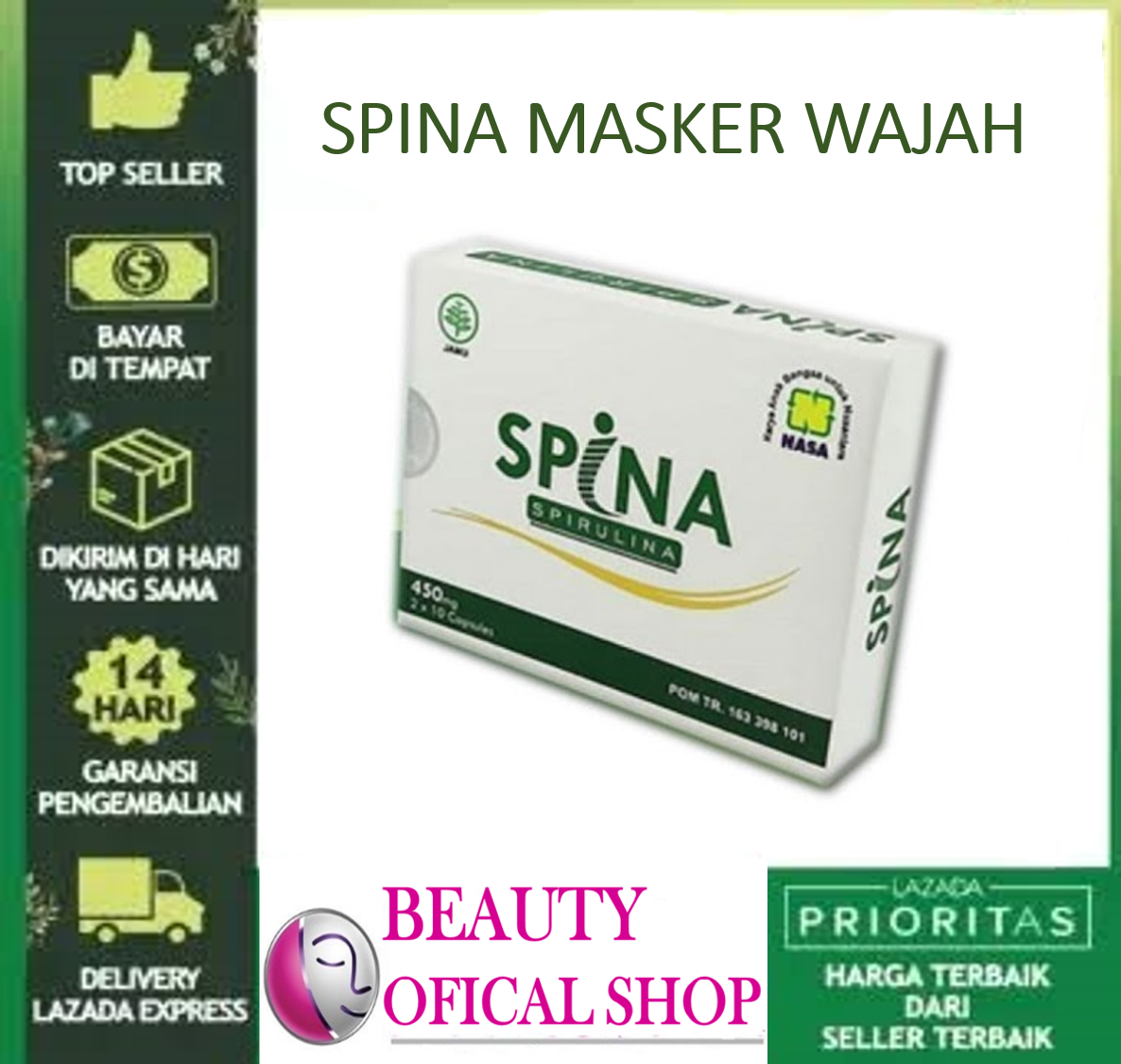 Daftar Harga Masker Spirulina Natural Herbal Fenomenal di Indonesia