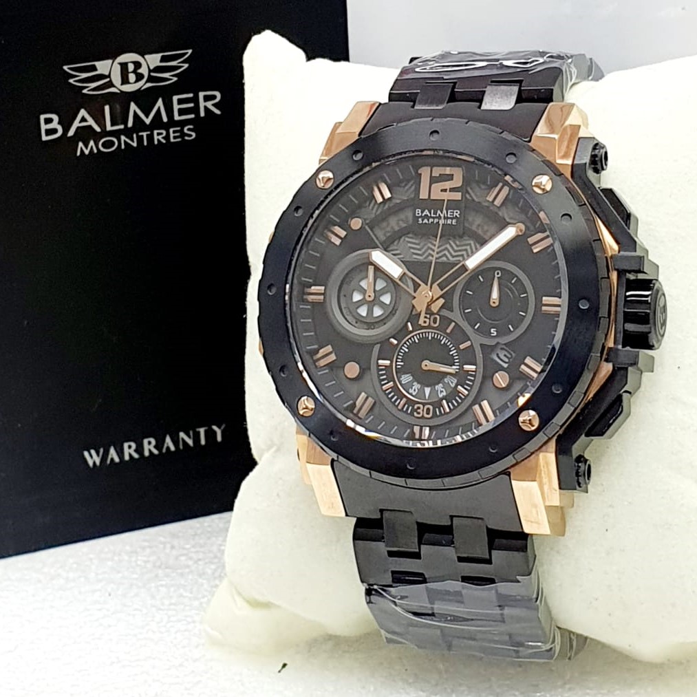 Balmer Pria Original-B7935MC-JK990D5-Analog Date Chronograph Kaca