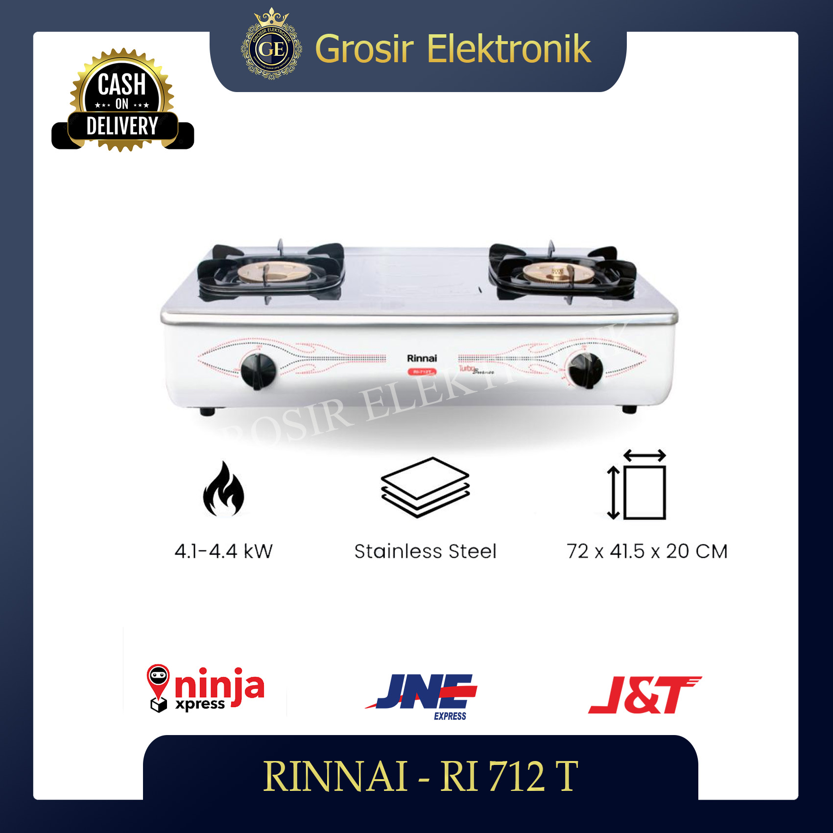 Kompor 2 Tungku - RINNAI RI712T / RINNAI RI 712 T Putih - Garansi Resmi |  Lazada Indonesia
