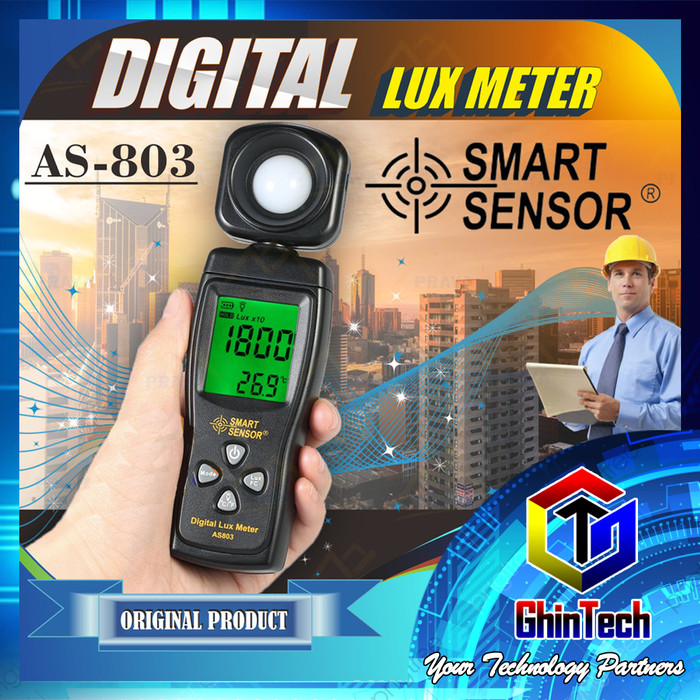 LCD Digital Lux Meter AS803 light meter cahaya tester Smart Sensor Uji