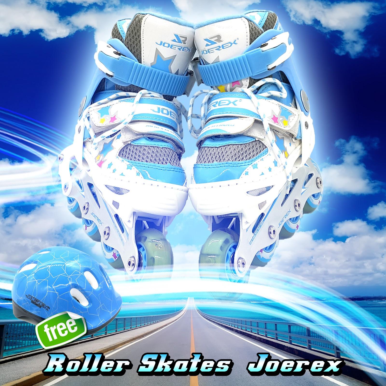 SEPATU RODA INLINE SKATE JOEREX SET HELM DEKKER RODA PU KARET BARANG IMPOR TERMURAH BERKUALITAS