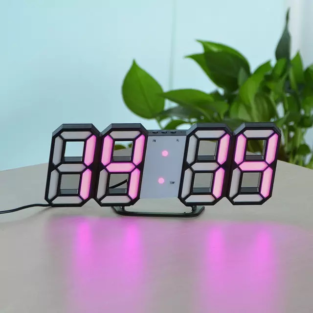 JAM DINDING DIGITAL LED/JAM MEJAALARMSUHU/JAM 3D BESAR MODERN