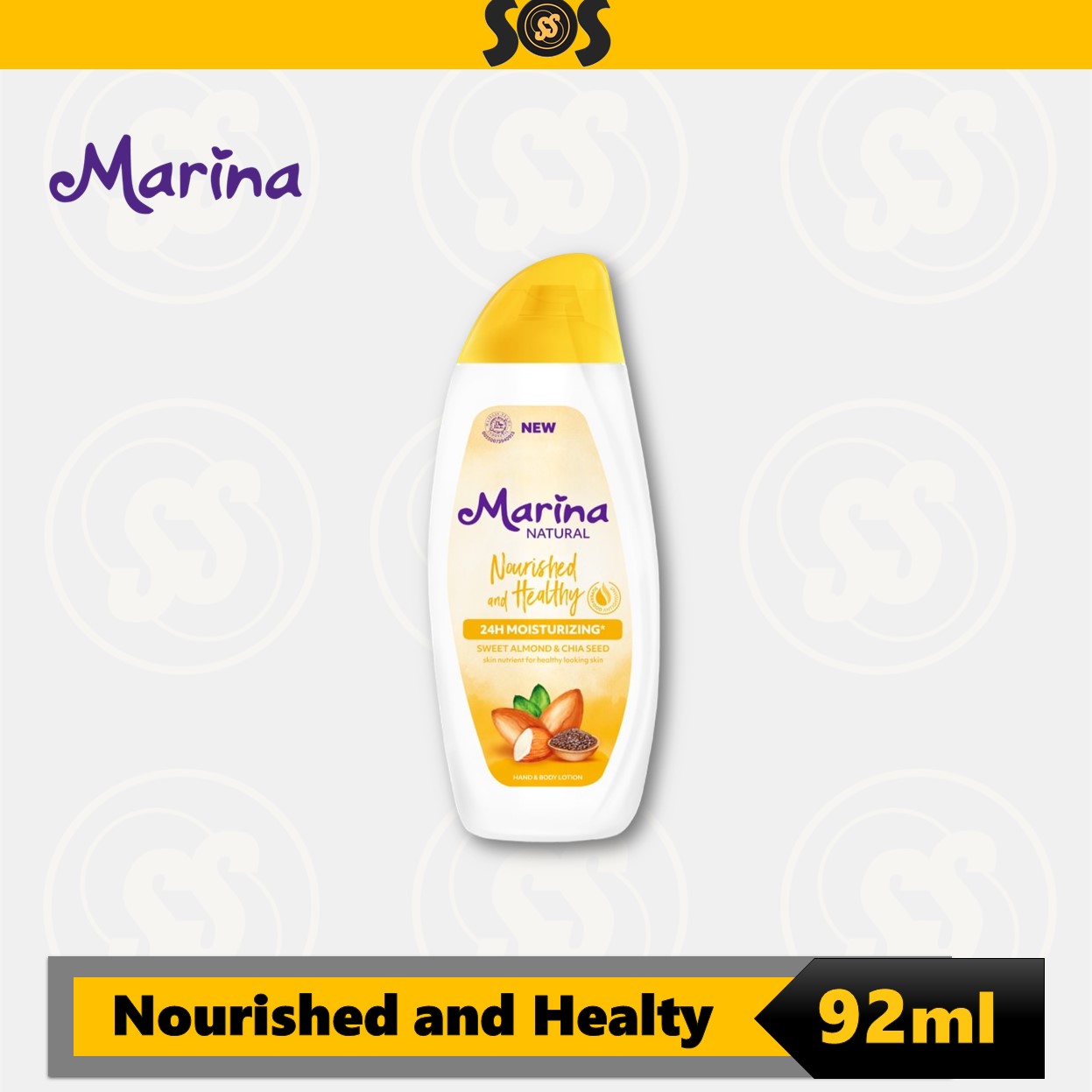 Marina Hand and Body Lotion Natural 95ml Protects and Cares/Smooth