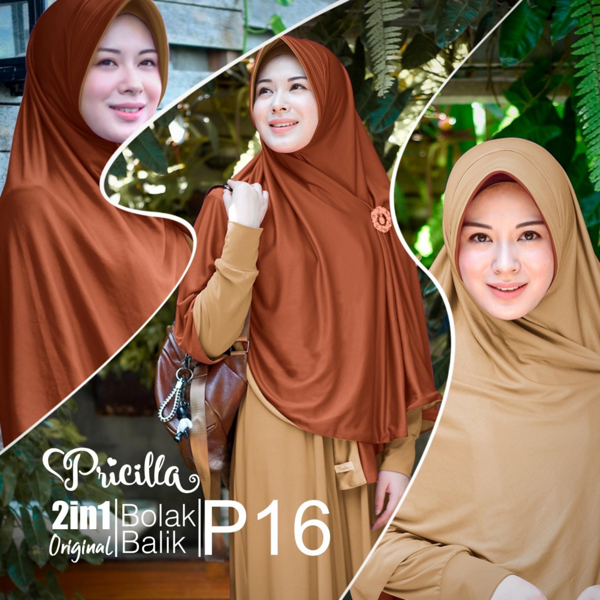 Zannah Hijab Jilbab Bolak Balik Dua Warna 2 in 1 Jumbo Syari Panjang Fashion Muslim Kerudung Instan Terbaru Model Sekarang Untuk Wanita Muslimah Jaman Now