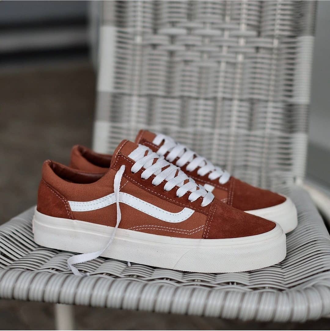 brown and white vans