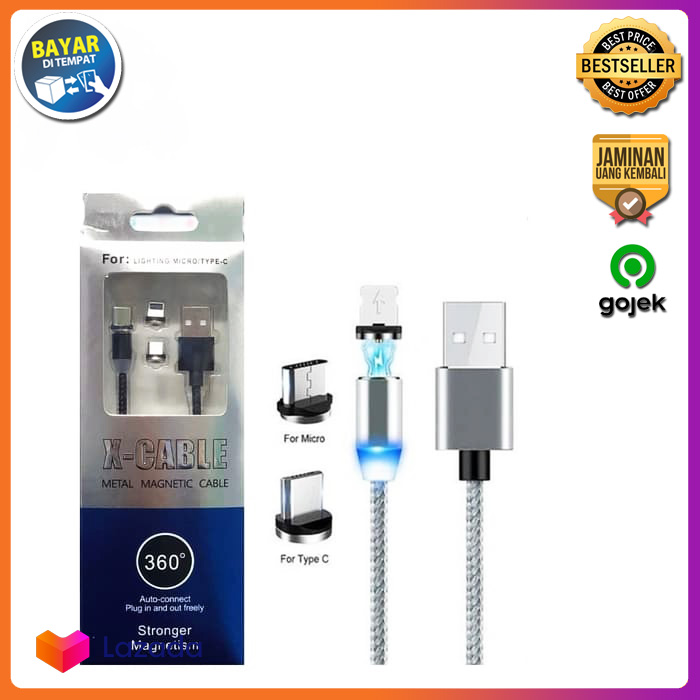 Kabel 360 XCABLE Metal LED 3in1 micro typeC Lighting