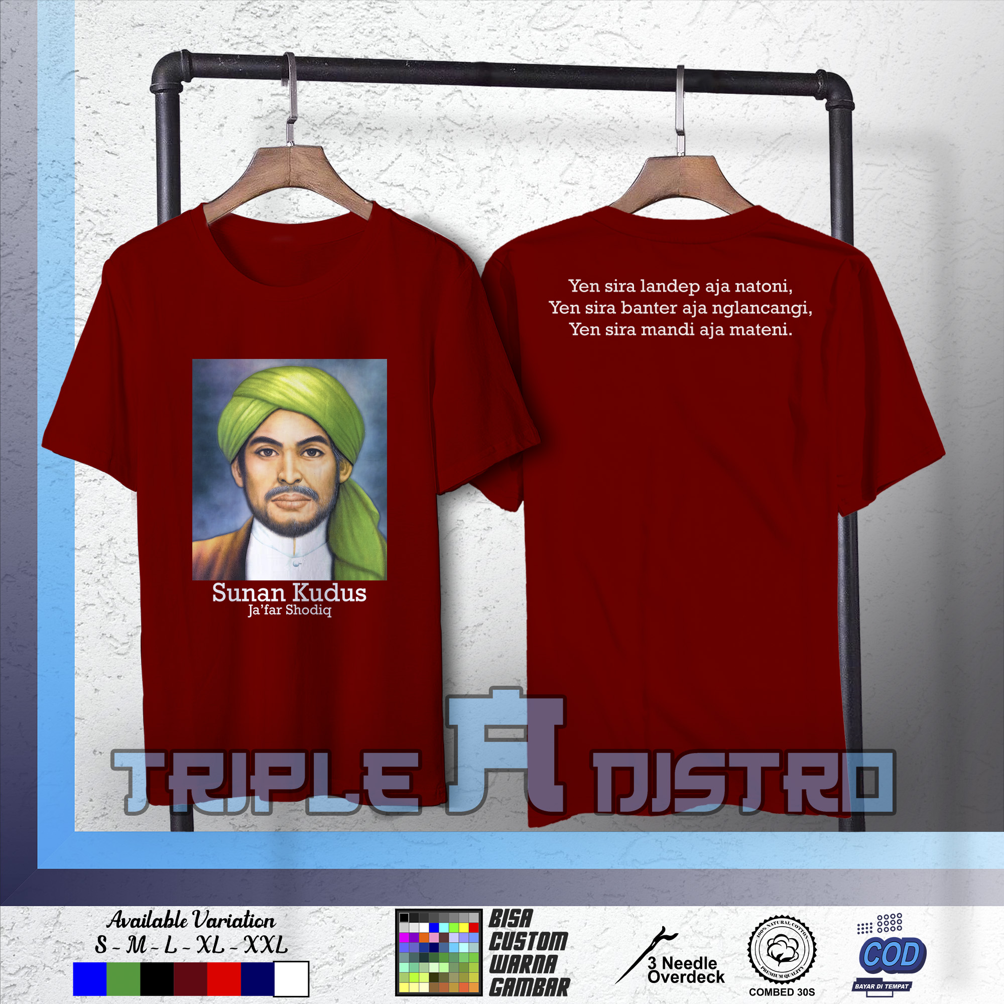 Kaos Baju Sunan Kudus Ja'far Shodiq Wali Songo Kaos Islami by Triple A