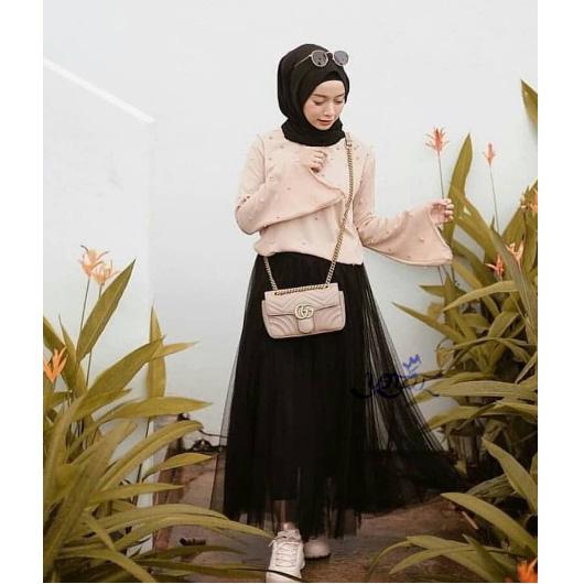Yoyoi Tutu Skirt Polos / Rok Tutu Polos / Rok Wanita / Bawahan Wanita Muslimah - Hitam