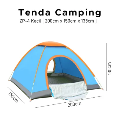 Tenda Camping Otomatis Biru Kapasitas 3 Orang Tenda Otomatis Outdoor & Indoor Tenda Gunung TERMURAH-WH