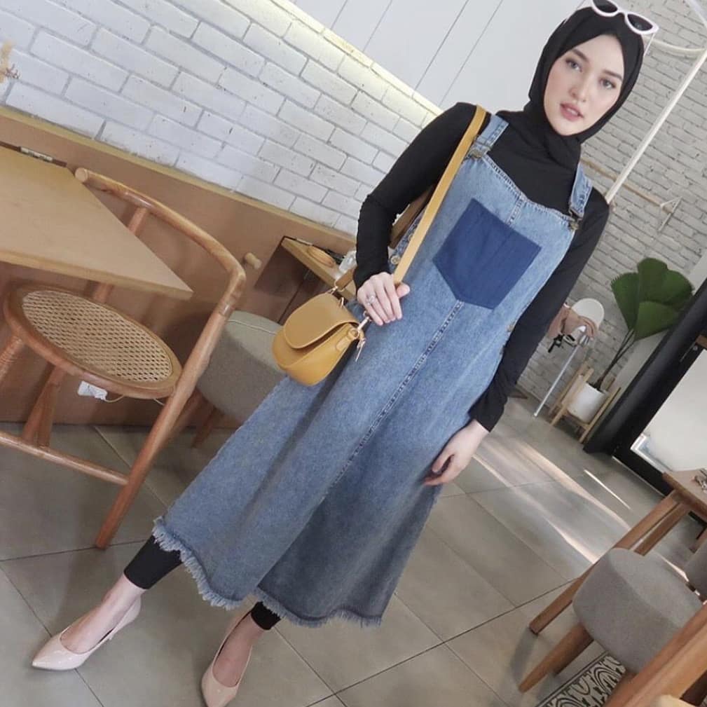 Overall Jeans Ootd Jumpsuit Jeans Hijab NEW PLAIN OVERALL Jeans