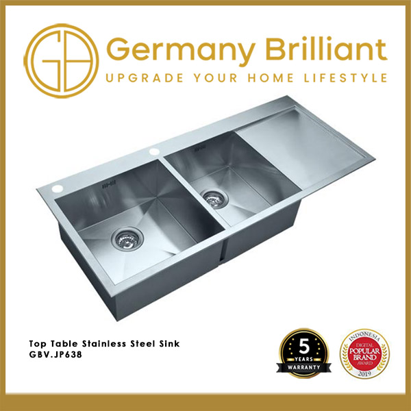 Germany Brilliant Tempat Bak Cuci Piring / Kitchen Sink 2 Lubang / Sink