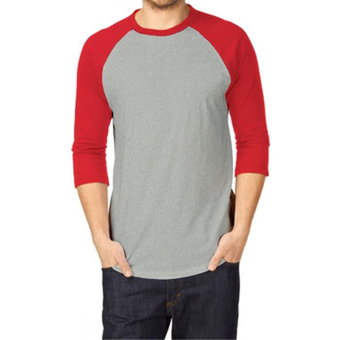 CINDERELLASHOP - Kaos S Raglan 20s Berwarna Polos Unisex Wanita Dan Pria T Shirt Ori
