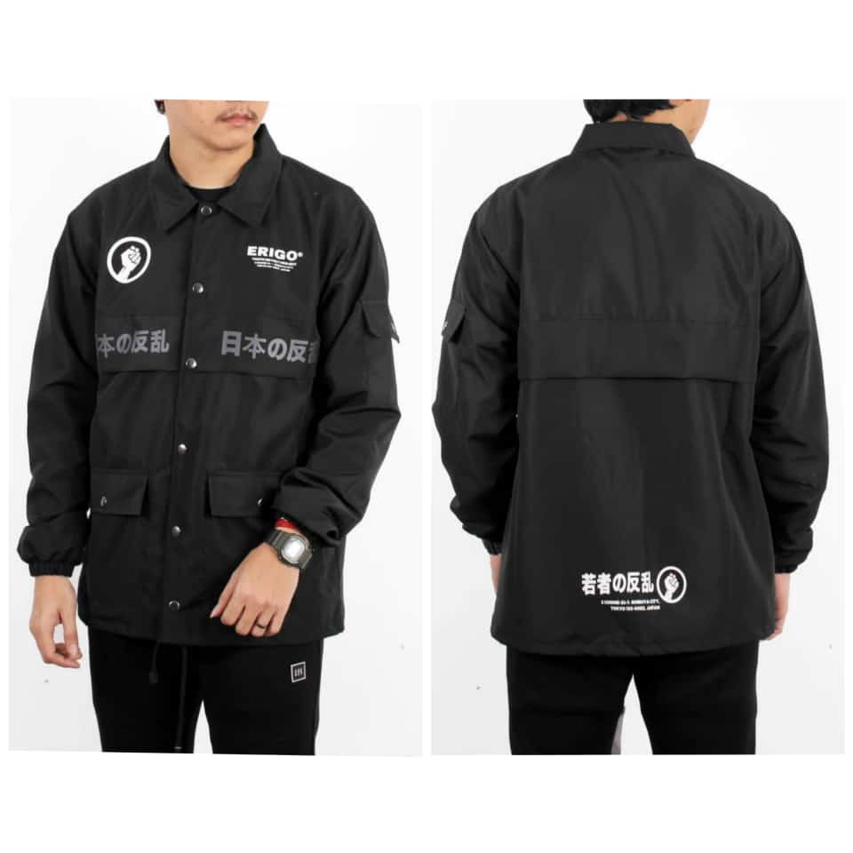 COACH JAKET ERIGO KOMBINASI / JAKET PRIA CASUAL / JAKET ERIGO PARASUT ...