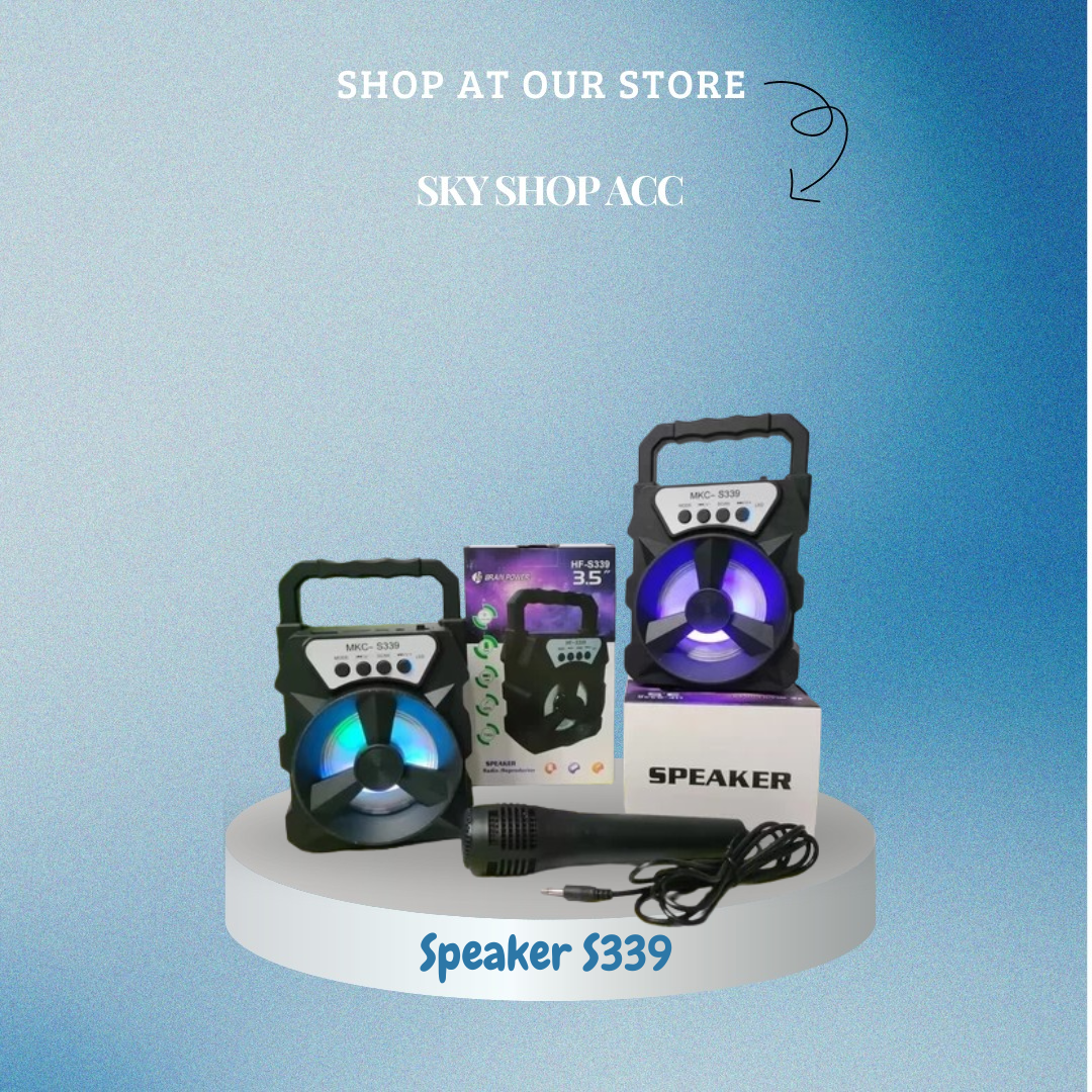 S339 Portable Speaker Bluetooth Mini 4 Inch + Free Microphone