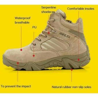 Promo Sepatu Delta Tactical Low Safety Cream Sepatu Gunung Hiking Touring Adventure