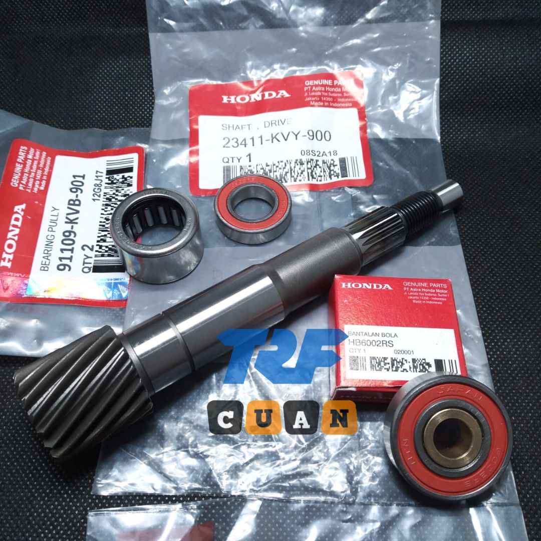 PAKET KVY AS PULLY HONDA BEAT SCOOPY SPACY KARBU + BEARING BAK CVT 6002