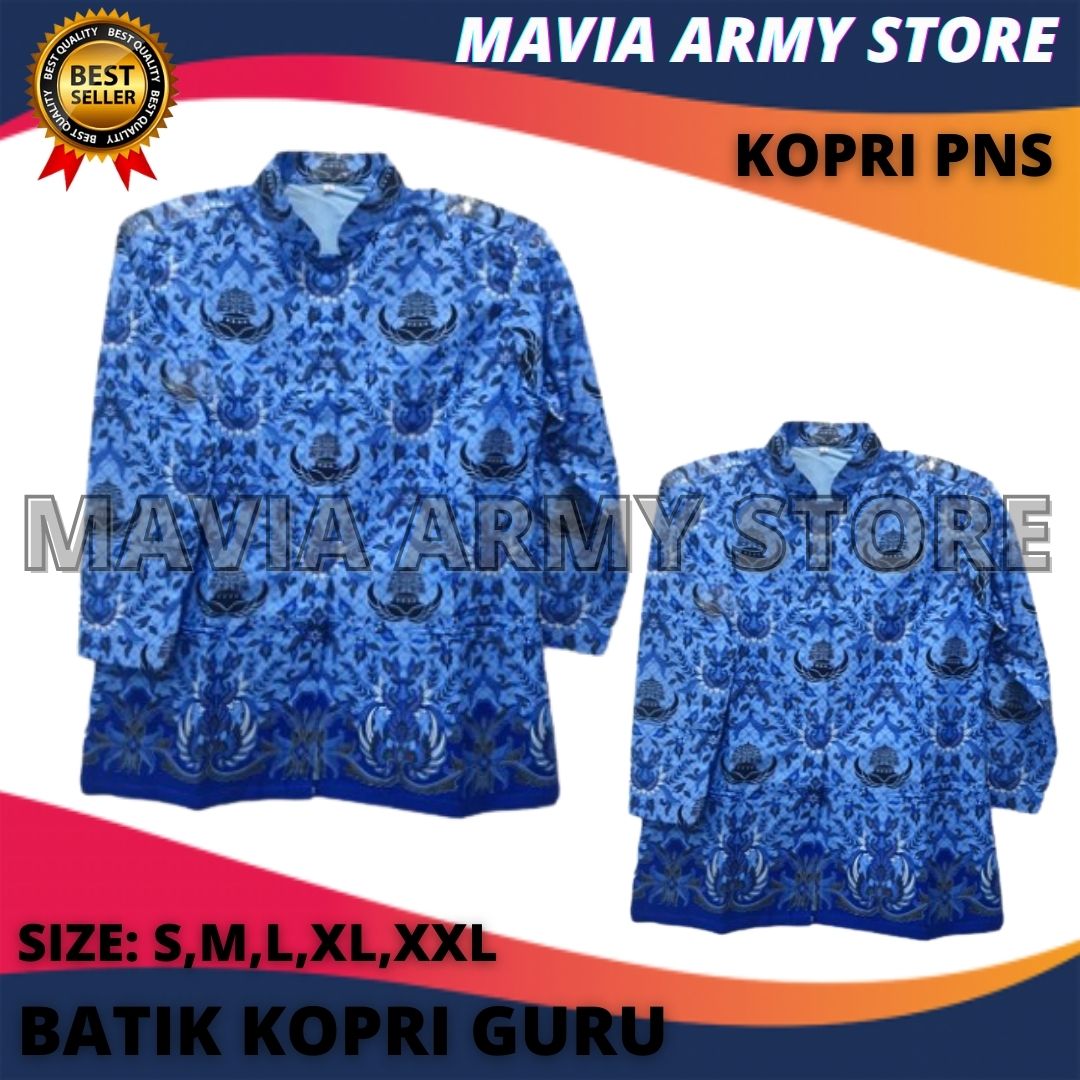 Baju kemeja batik kopri wanita seragam PNS guru CPNS kantor upacara