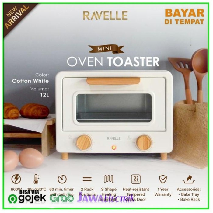 Ravelle Oven Listrik Toaster Mini 12 Liter Korean Mini Oven Toaster