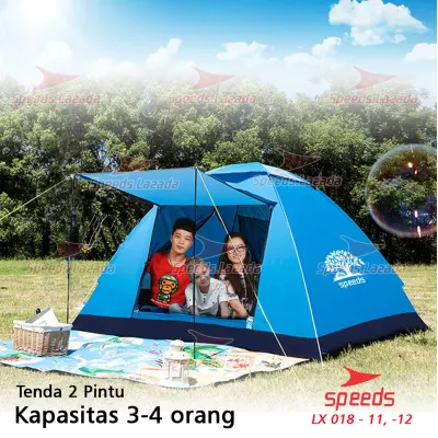 SPEEDS-Tenda Camping Family Otomatis Piknik Gunung Mendaki 3-4 Orang Dengan Alas Tenda Anti Air LX 018-11