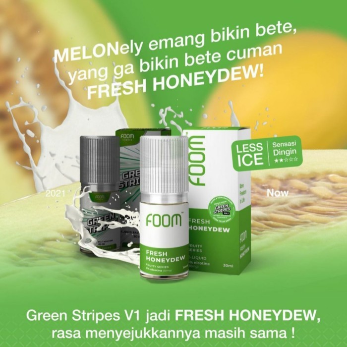 Foom Fresh Honeydew Salt Nic 30ML by Foom Lab / Green Stripes V1 ...