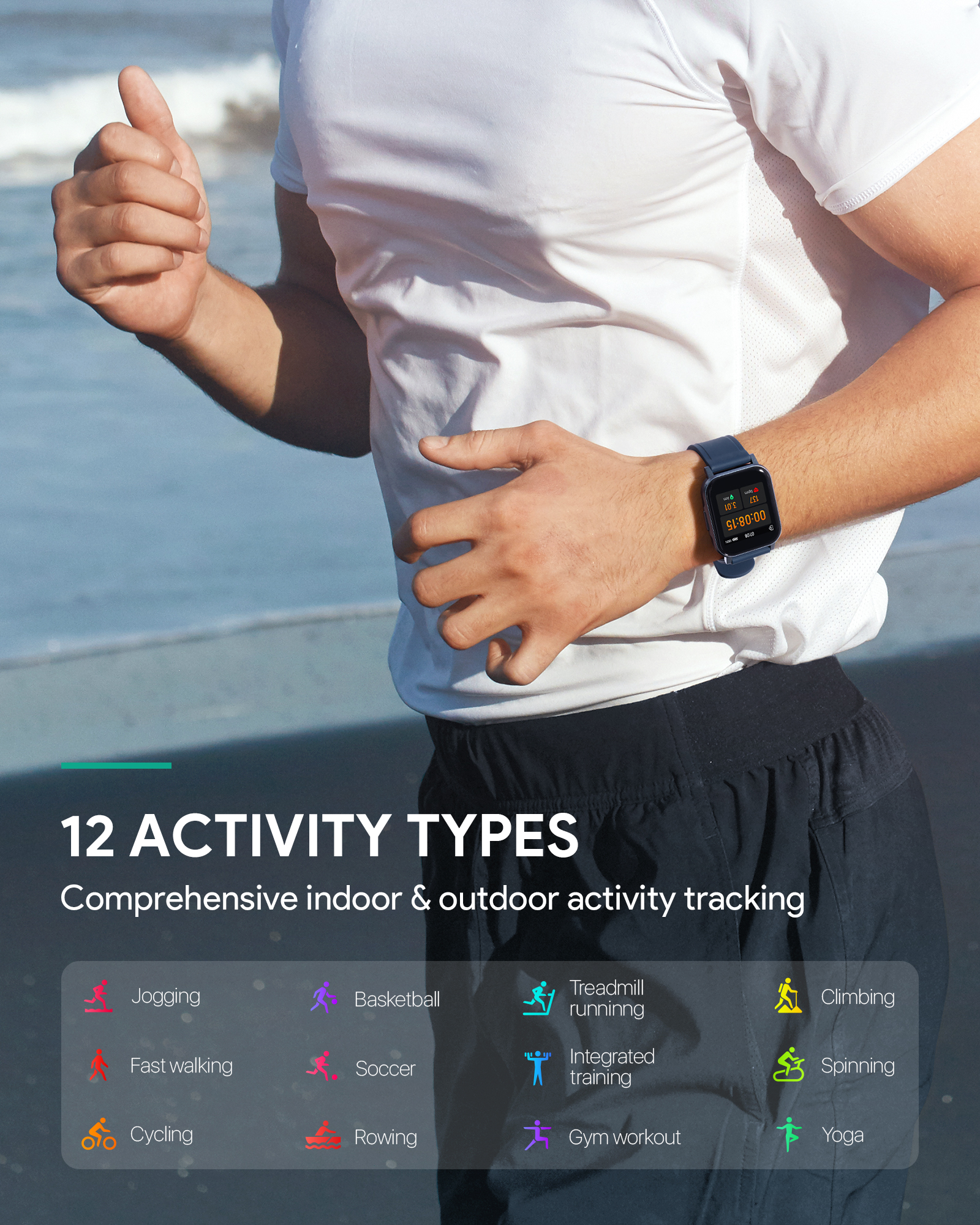 Smartwatch Aukey LS02 Fitnes Tracker 12 Activity | Lazada Indonesia
