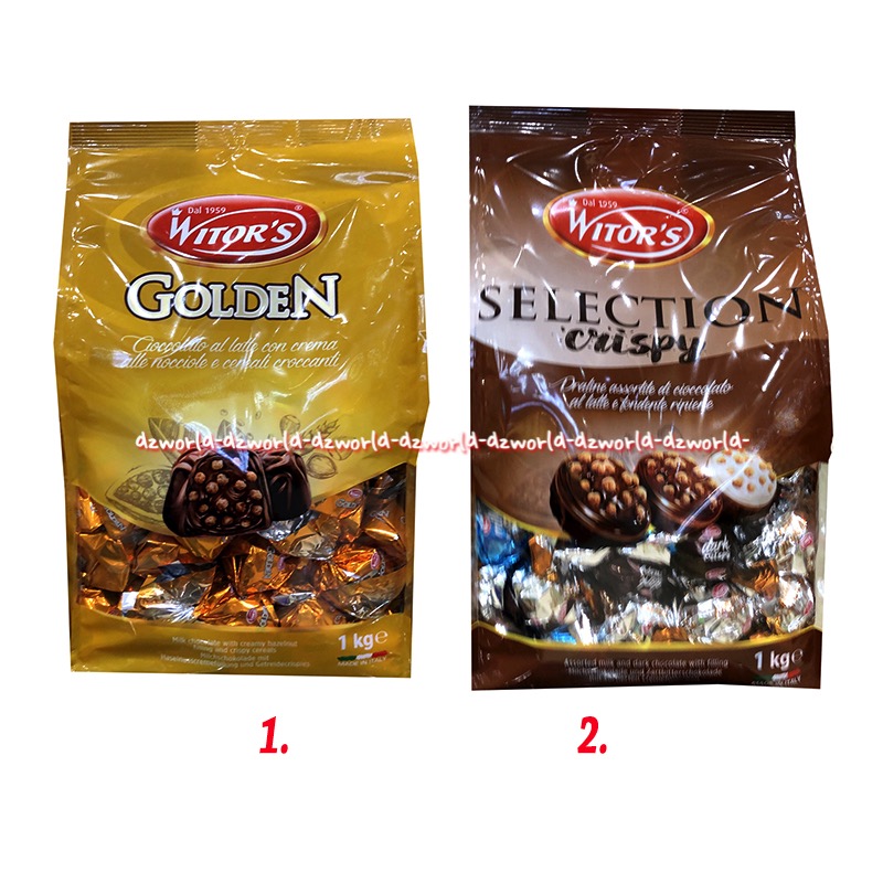 Witor's Golden Chocolate 1kg Golden Selection Crispy Cokelat Isi Krim