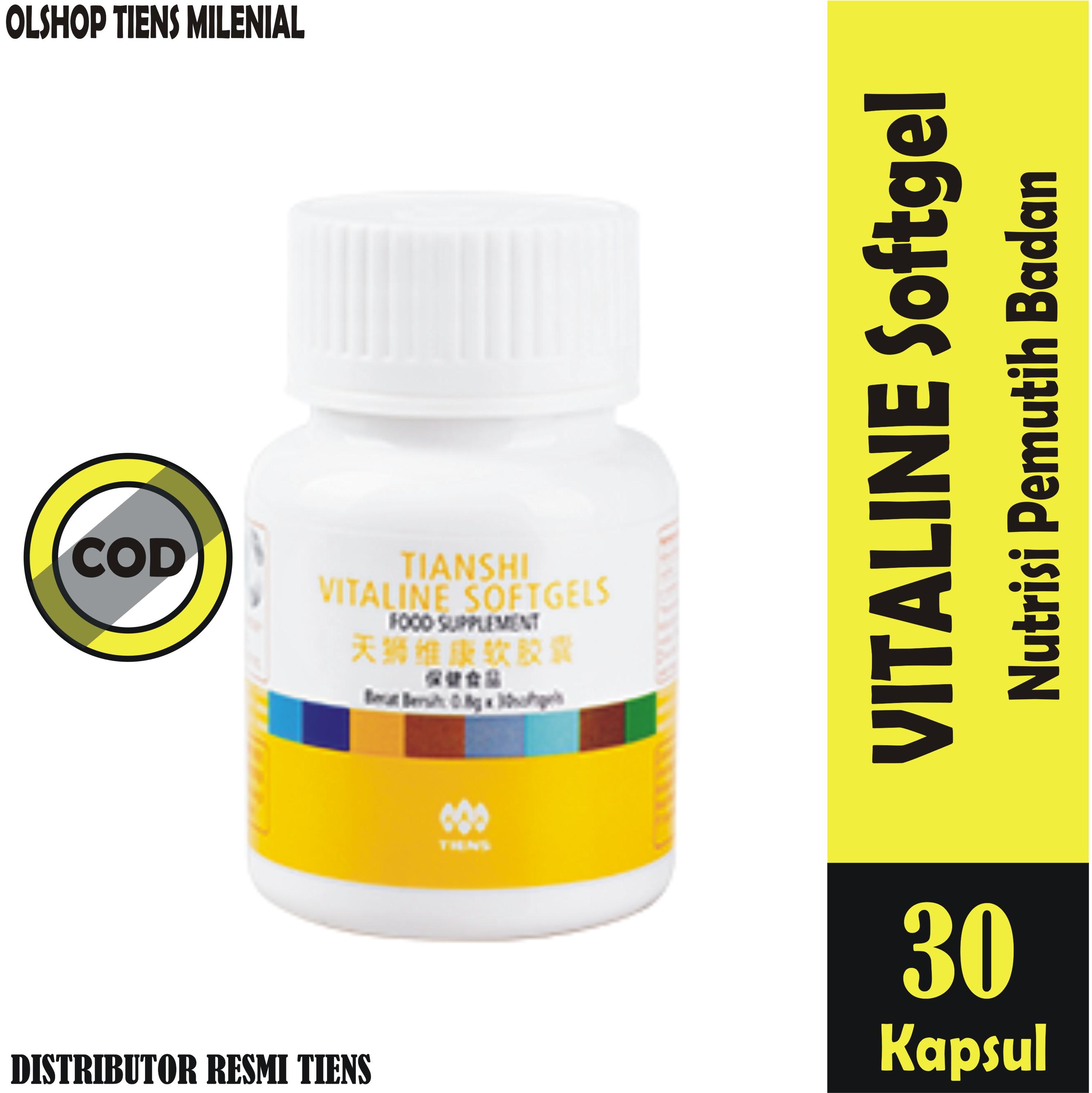 TIENS VITALINE SOFTGEL - Vitamin Pemutih dan mencerahkan Kulit ,tanpa ketergantungan sehat dan alami Tianshi - Anti Aging - 1 Botol isi 30 Softgels OLSHOP TIENS MILENIAL
