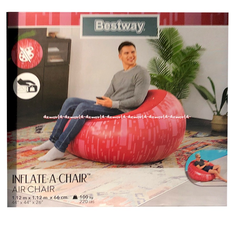Bestway Inflate A Chair Air Chair Kursi Sofa Pompa Bulat Pink Abu Krem Best  Way Model Balon Pump Kursi Santai