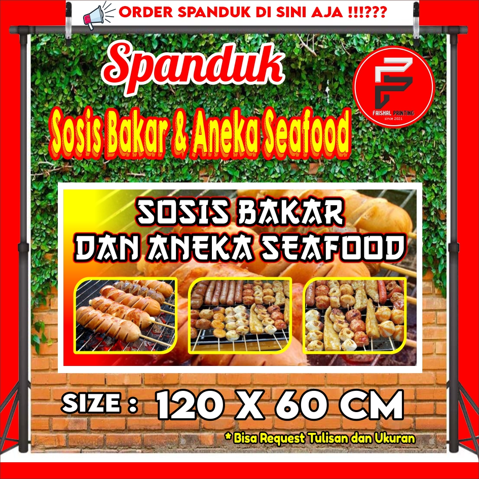 Spanduk Sosis Bakar Dan Aneka Seafood Banner Sosis Bakar Spanduk