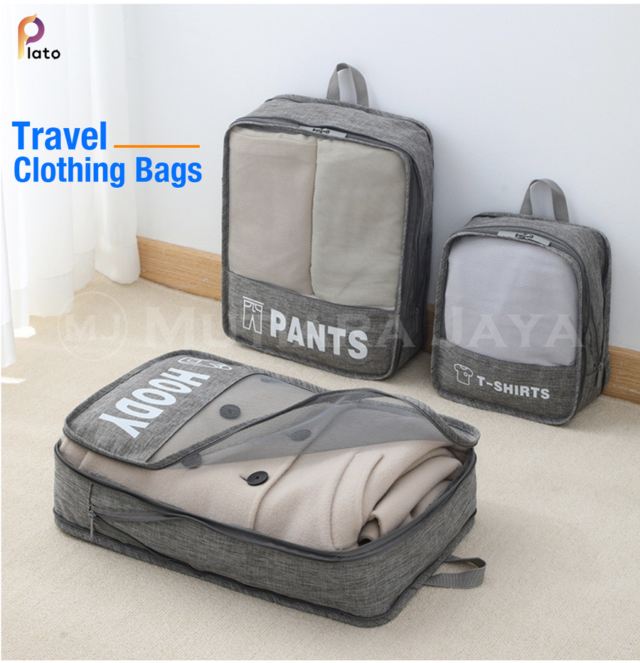 PLATO Kantong Baju Tas Travel Bag Organizer Penyimpanan Baju