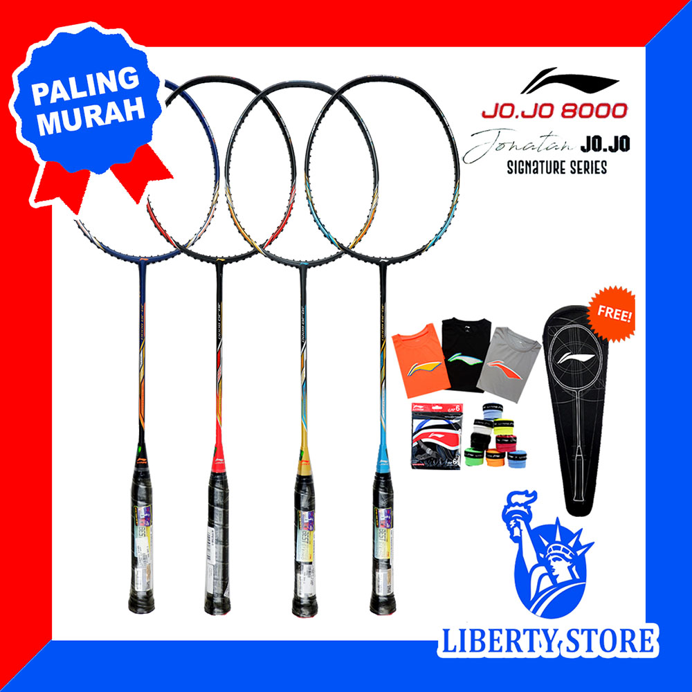 Raket Badminton LINING JOJO 8000 + TAS + BAJU + SENAR + GRIP Lazada