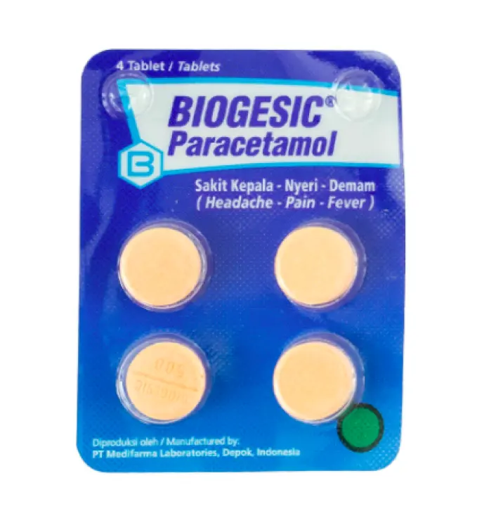 Biogesic Paracetamol 1 Blister 4 Tablet Lazada Indonesia