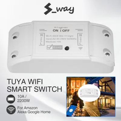 S-way Tuya Wifi Smart Switch Home Automation Module Timer Intelligent Switch For Alexa Google Wireless Remote Switch 90-250V
