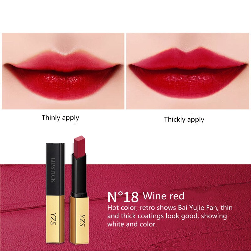 Fuya YZS Small Gold Bar Lipstick Moisturizing Matte Texture Long ...