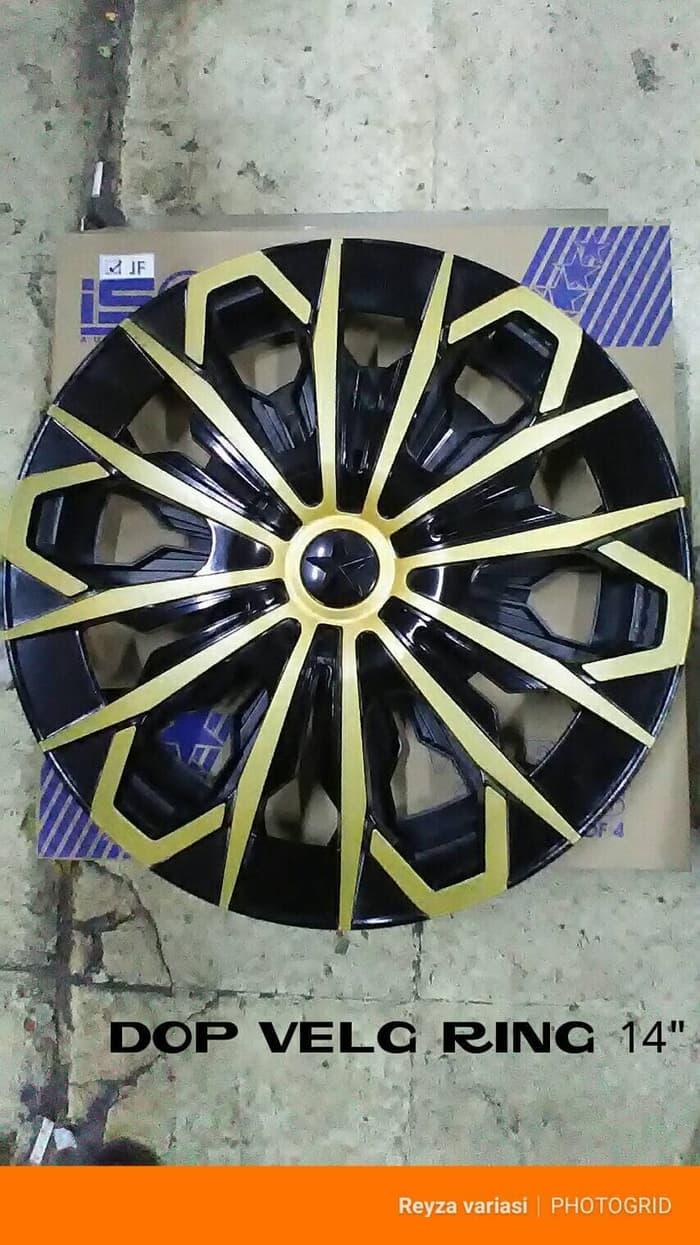 Dop Velg Ukuran Ring 14 Inci Hitam/Gold (Universal)
