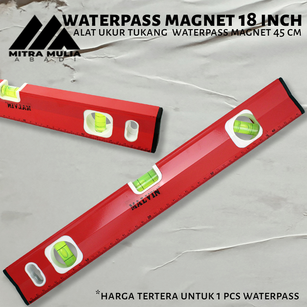 Waterpas Magnet 18 Inci L Waterpass 45 Cm L Alat Ukur Tukang Waterpas Alumunium Lazada Indonesia