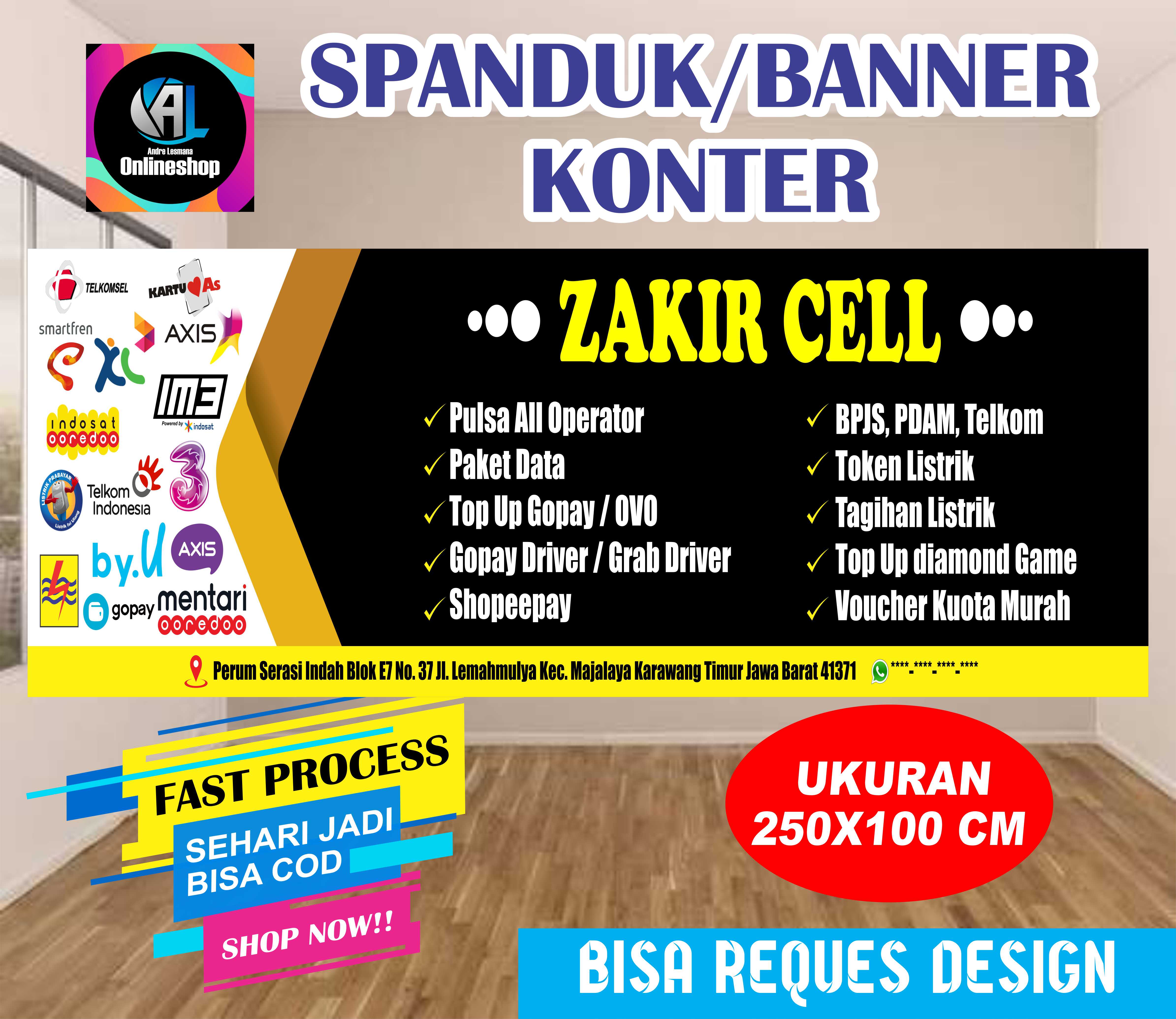 Spanduk Banner Konter Warna Hitam Lazada Indonesia