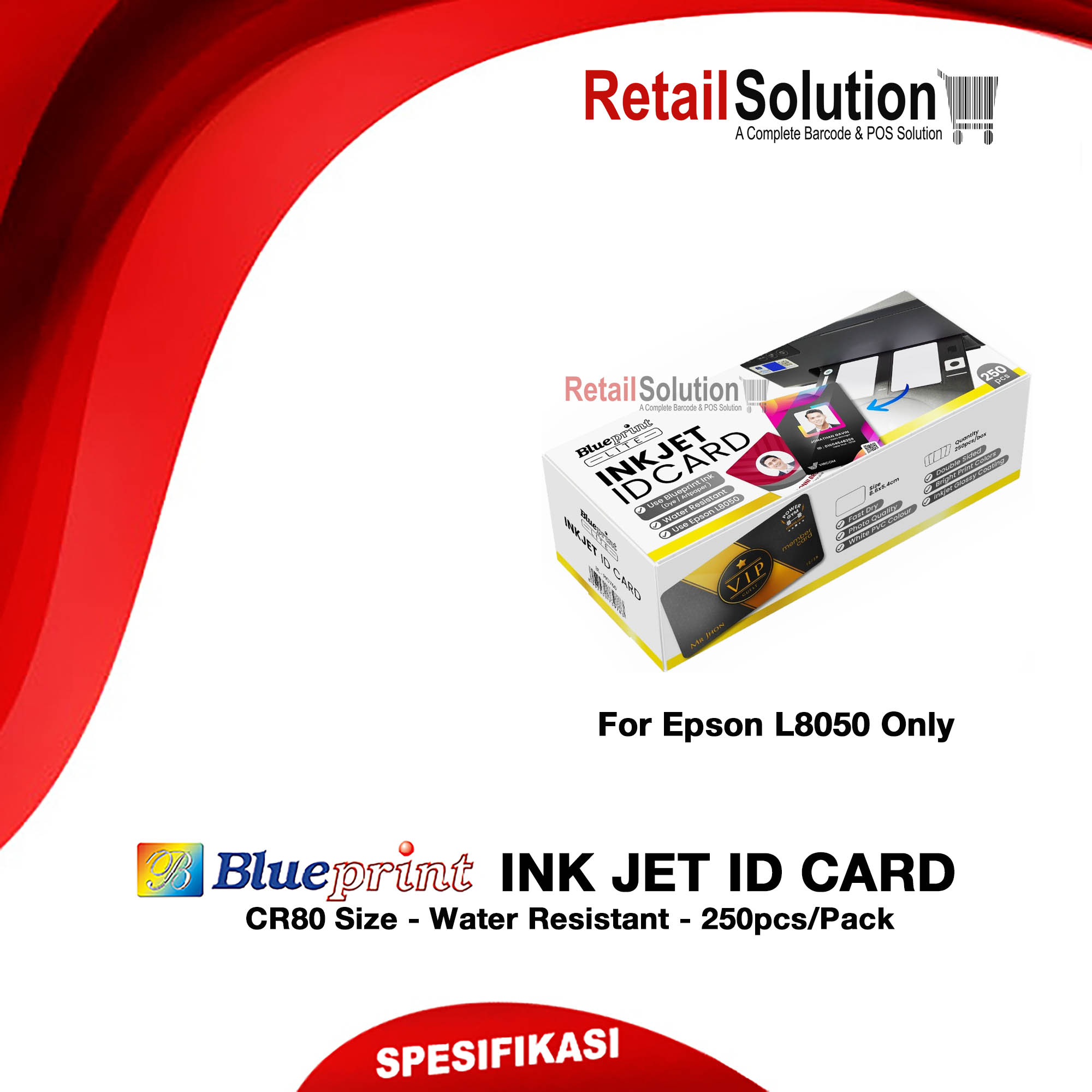 Blueprint Kartu ID Card CR80 Ink Jet Printable - For Epson L8050 ...