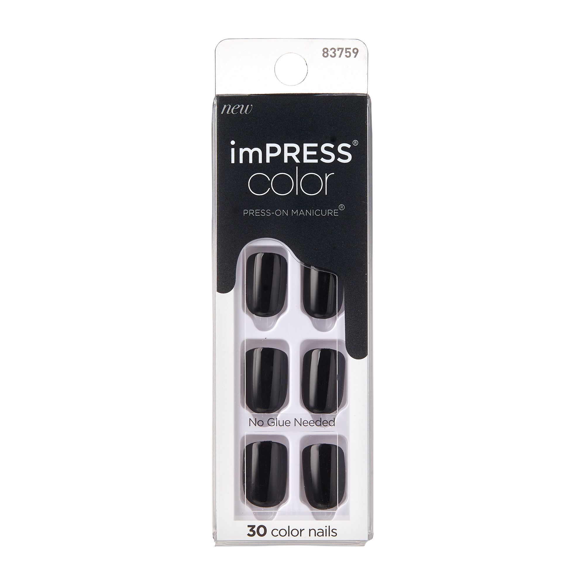 [IMPRESS] COLOR PRESS-ON MANICURE ALL BLACK
