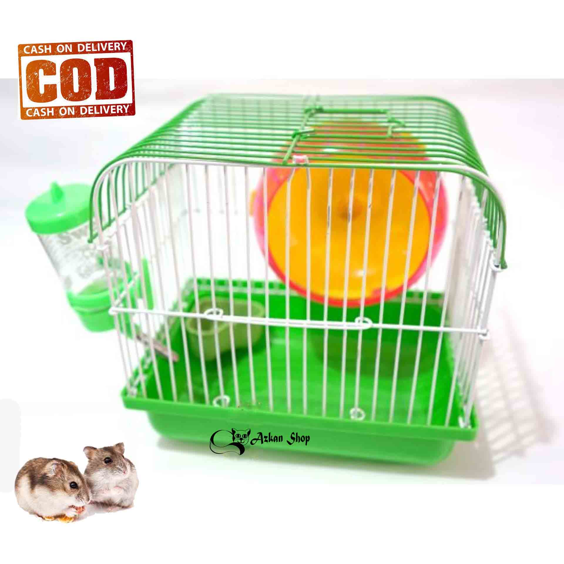 Kandang Hamster Murah Warna Hijau FREE Botol Minum 60 ml Kandang