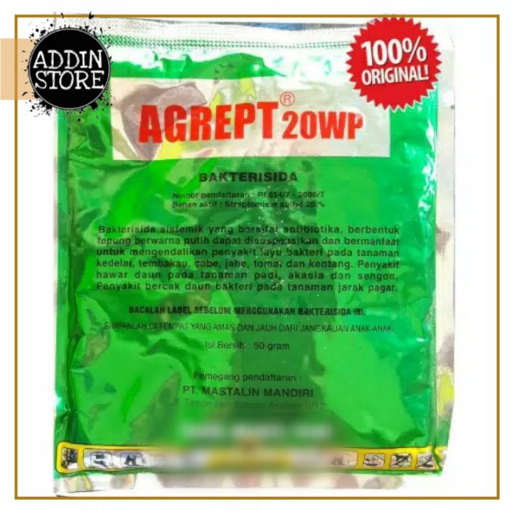 Agrept 20 Wp Bakterisida Untuk Semua Sejenis Tanaman 50 Gram Lazada Indonesia
