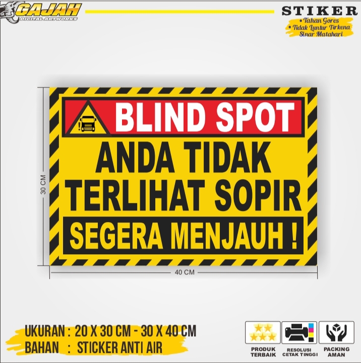 Stiker Blind Spot / Stiker Keselamatan Lalu Lintas / Stiker Truk ...