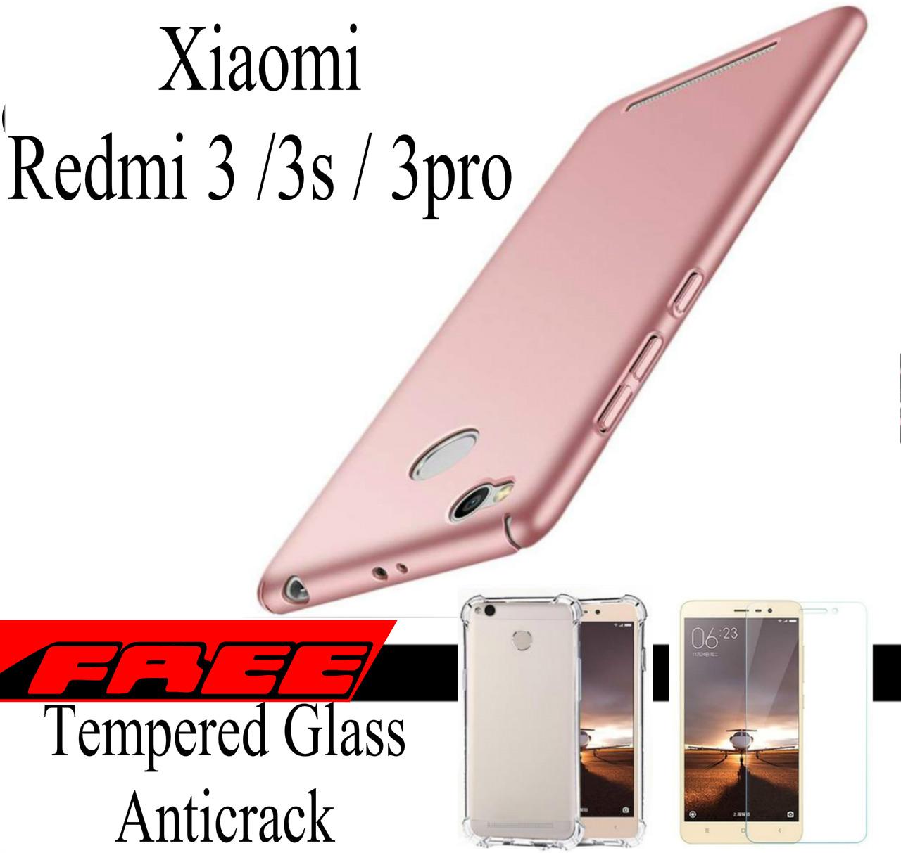 Hardcase CAse For Xiaomi Redmi 3/3s/3pro Free Anti Crack + Tempered Glass / Come Store