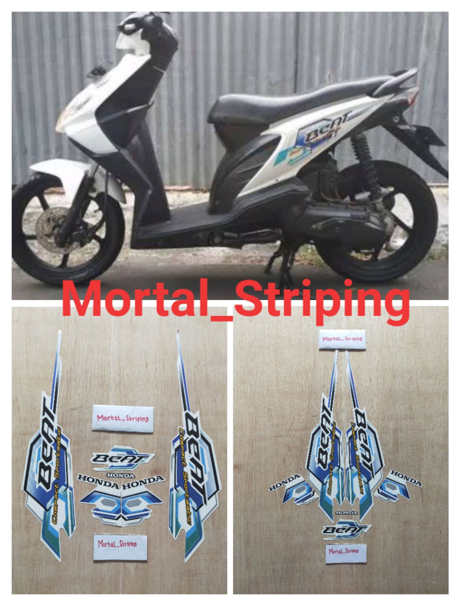 STIKER STRIPING LIS BODY HONDA BEAT KARBU AWAL TAHUN 2008 WARNA PUTIH BIRU STANDAR Lazada Indonesia