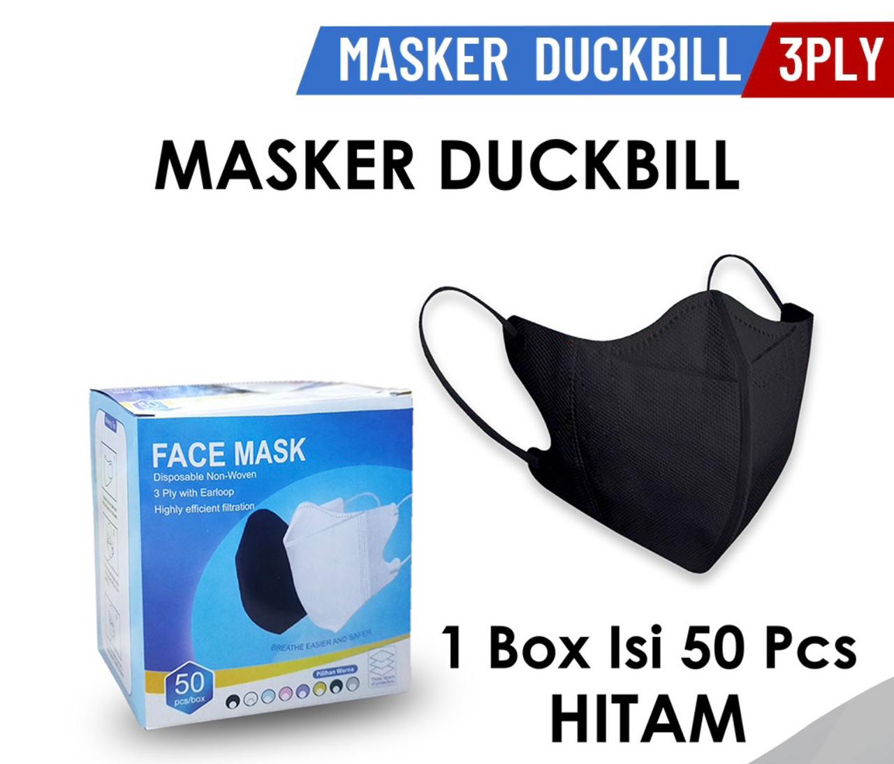 masker duckbill 3 ply