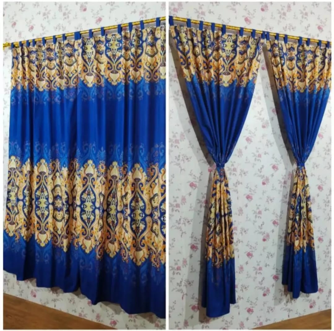 Gordeng Pintu Kamar Tidur / Gorden Ruang Tamu Motif Hesen Biru | Lazada ...