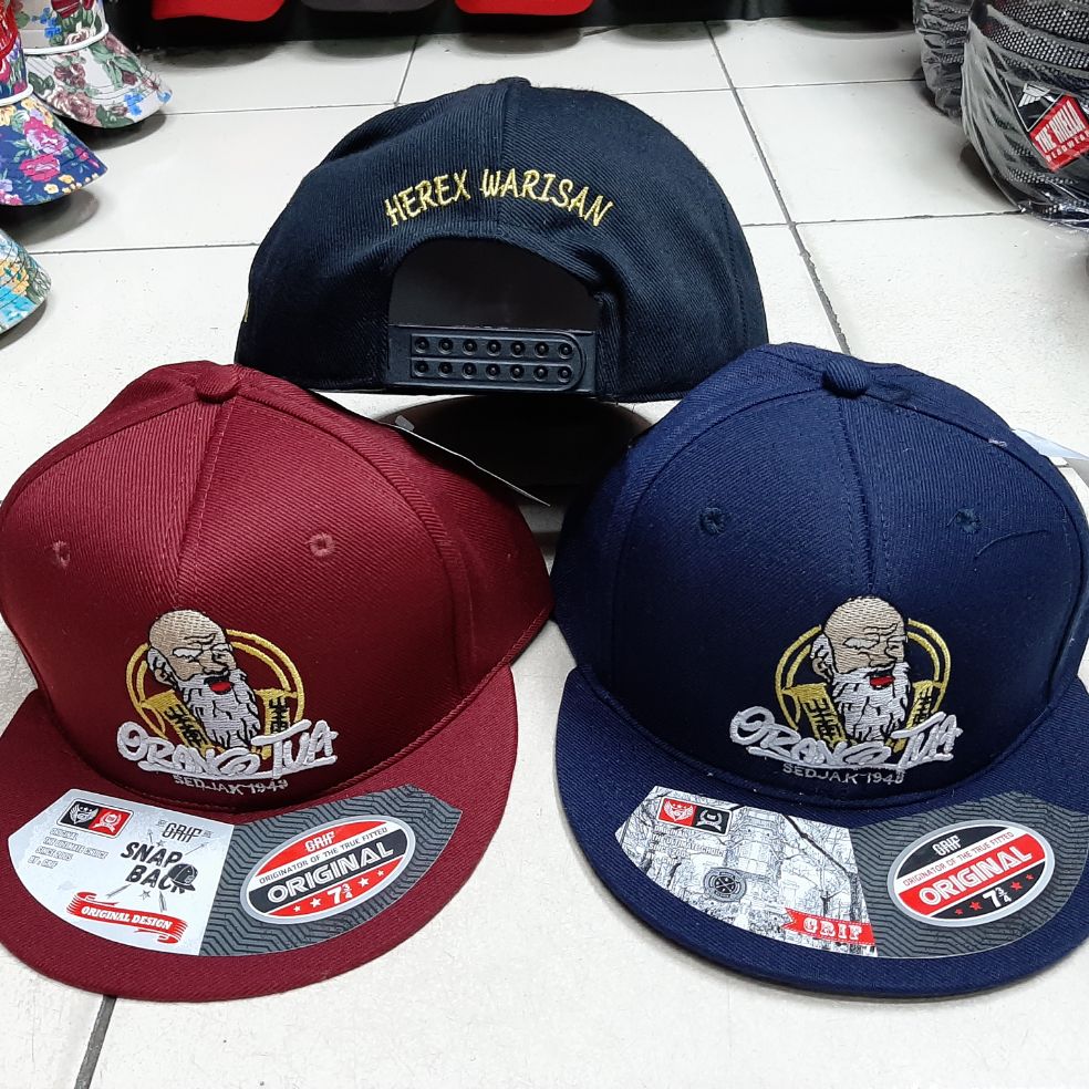 hiphop bordir orang tua / topi snapback 
